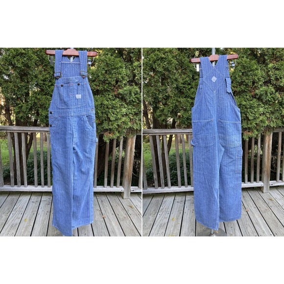 W29 70s BIG MAC Bib Overalls Herringbone HBT Vintage 1970s